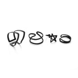 Black set Punk Rings