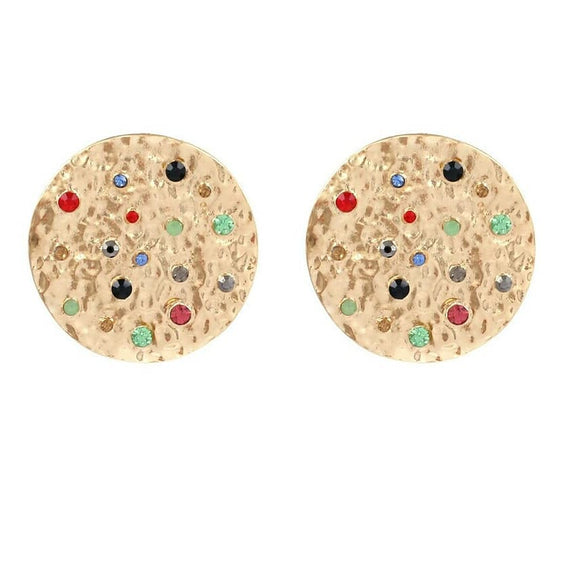 Round Gold Stud metallic Earrings