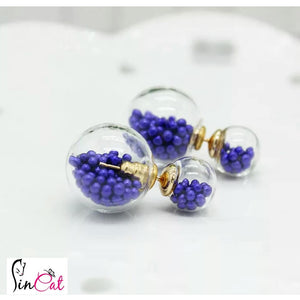 beads stud glass earrings