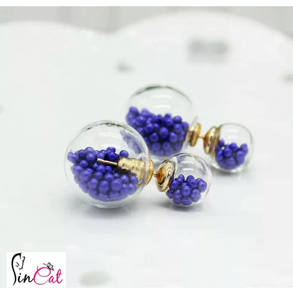 beads stud glass earrings