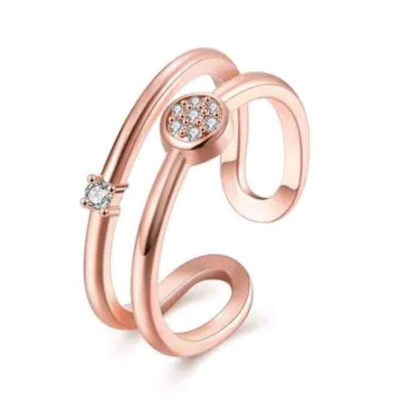 Simple rose gold adjustable ring