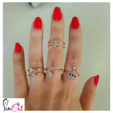 Adjustable evil eye rose gold ring