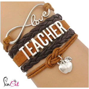 Brown teacher leather bracelet