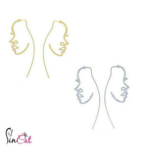 Art Style Profile metal Earrings