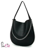 Black rivets large capacity bag