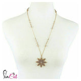 Simulated pearl flower pendant necklace