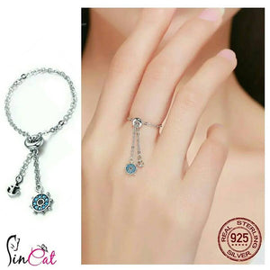 Authentic 925 Sterling Silver Anchor Chain Ring