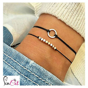 Geometric round square bracelets