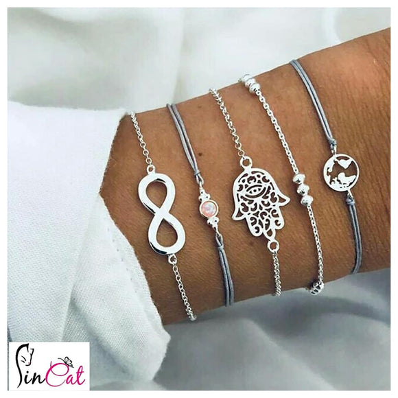 Hamsa hand of fatma set of bracelets