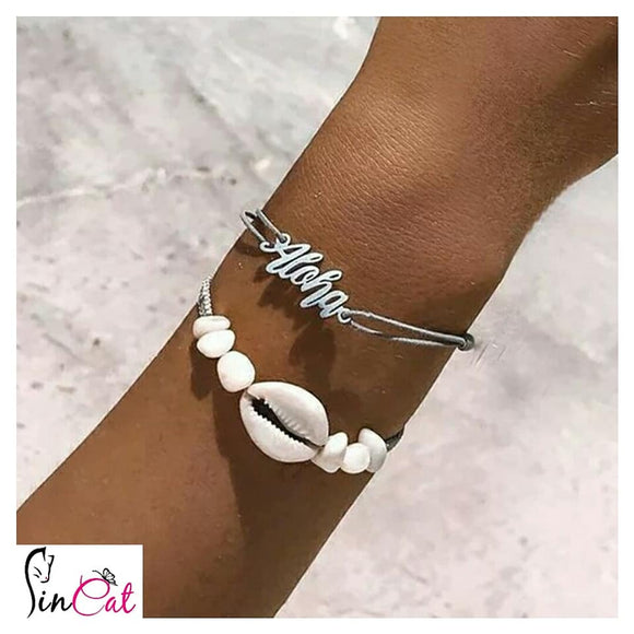 Aloha shell set of bracelets