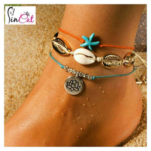 3 pieces yoga lotus anklets