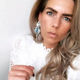 Big Blue crystal eye earrings