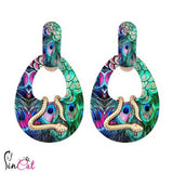 Peacock acrylic earrings