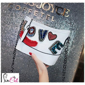 High quality PU Hand bag Letter Applique