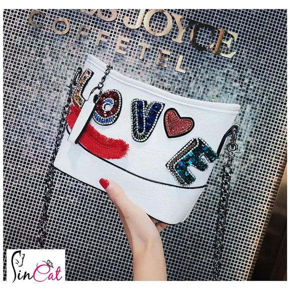 High quality PU Hand bag Letter Applique