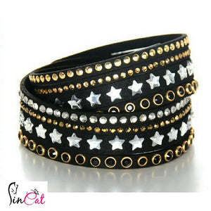 navy blue multilayer leather bracelet