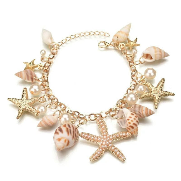 Ocean Style Multi shell Starfish Beach Bracelet