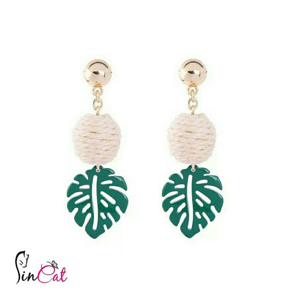 Palm leaf earrings