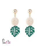 Palm leaf earrings