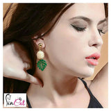 Palm leaf earrings
