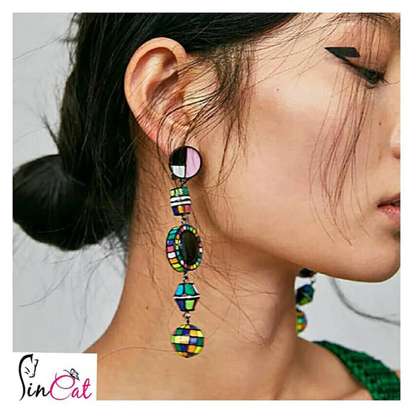 Trendy Geometric Metal Dangle Earrings