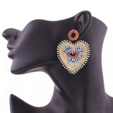Bohemian Oorbellen Multicolor Heart Dangle Earrings