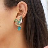 crystal bird drop earrings