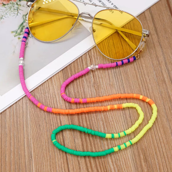 summer beach glasses chain vinyl beads necklace