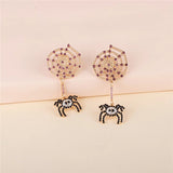 Punk Spider crystal Earrings