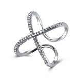 Cross casual adjustable ring