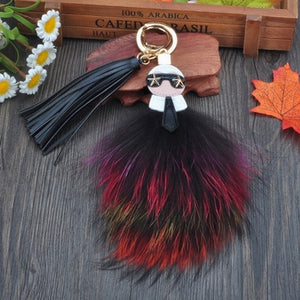Multicolor Monster Fur Bag Charm
