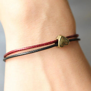 Friendship bracelet heart with rope