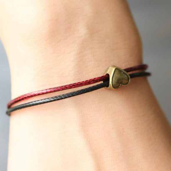 Friendship bracelet heart with rope