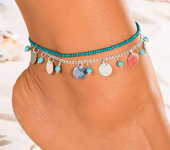 Blue beads anklet