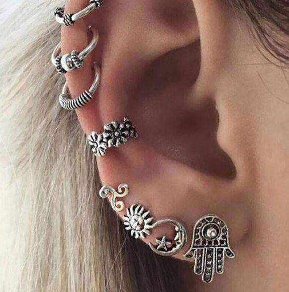 boho hamsa Stud Earrings Set for Women
