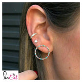 Round crystal cuff set of earrings