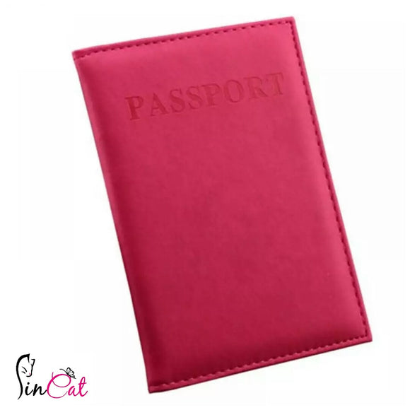 Pink leather passport cover