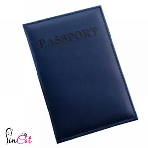 Blue leather passport cover