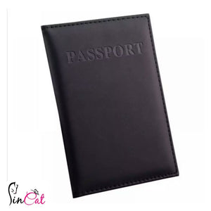 Black leather passport cover