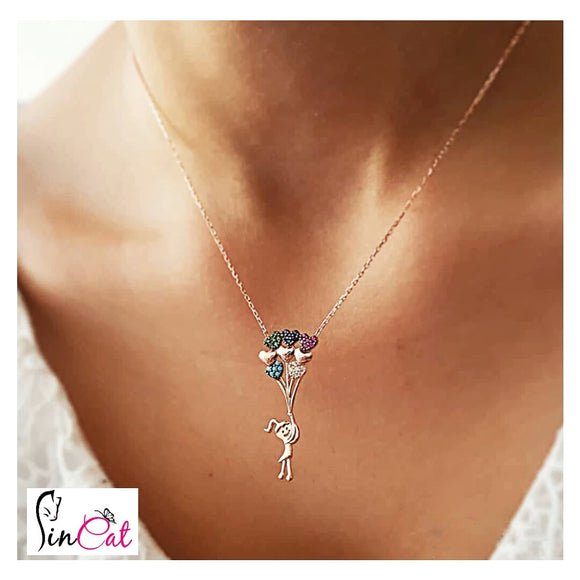 Personalized girl balloons necklace