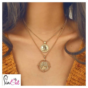 Retro Bojo double layer golden necklace