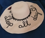 sleep all day straw sequin hat