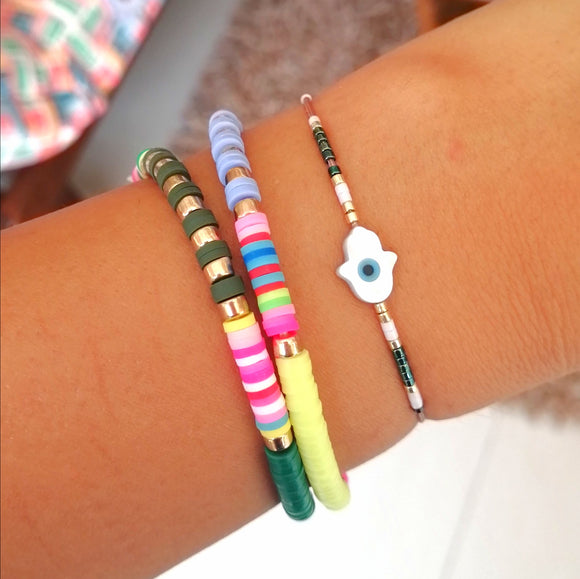Fatima hand white shells adjustable bracelet