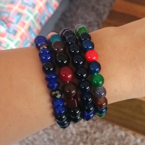 Handmade crystal beads bracelets set