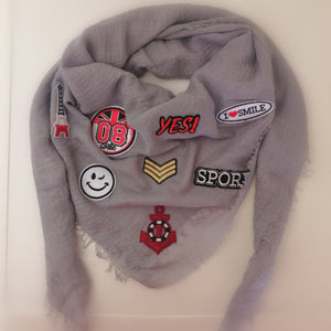 Cotton wrinkle autumn winter scarf patches A design
