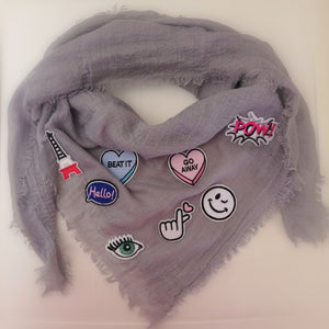 Cotton wrinkle autumn winter scarf patches B design