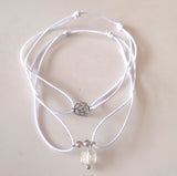 2 pcs set elastic rope anklet white