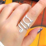 925 Sterling Silver Wrap Around Cat Rings For Women