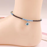Bohemia Handmade Knitted Beaded Anklet Big Evil Eye Charm