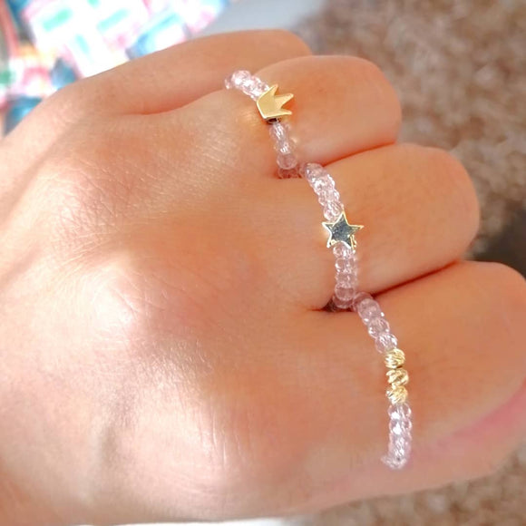Transparent elastic beads rings
